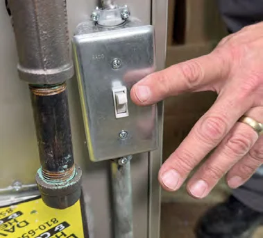 Switching off the power at the HVAC unit