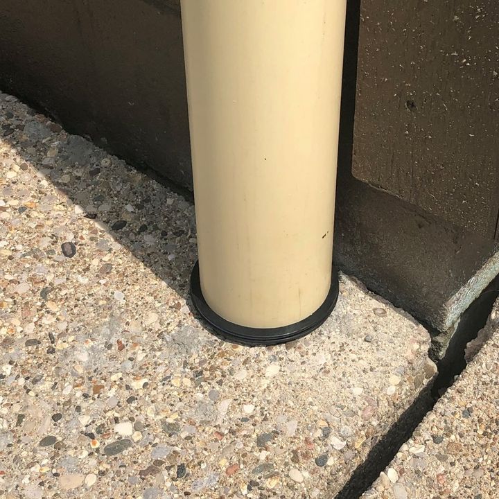Vertical pipe connected to a slab stub with an ICON coupling