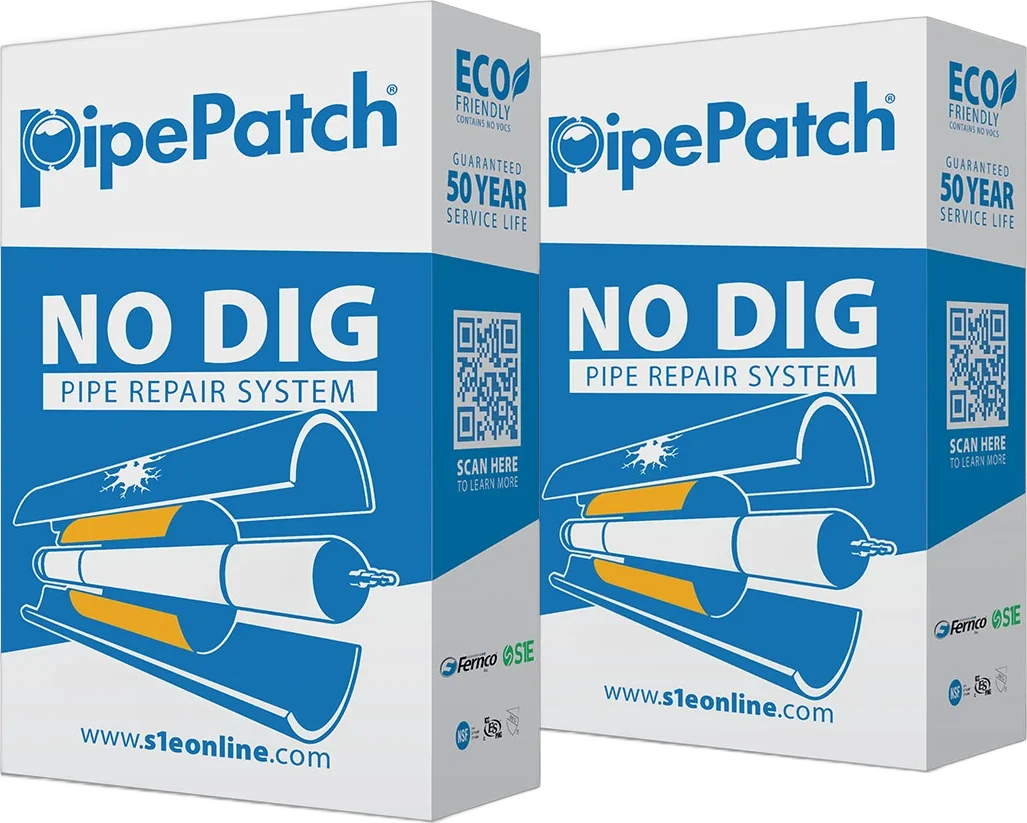 Two PipePatch kit boxes