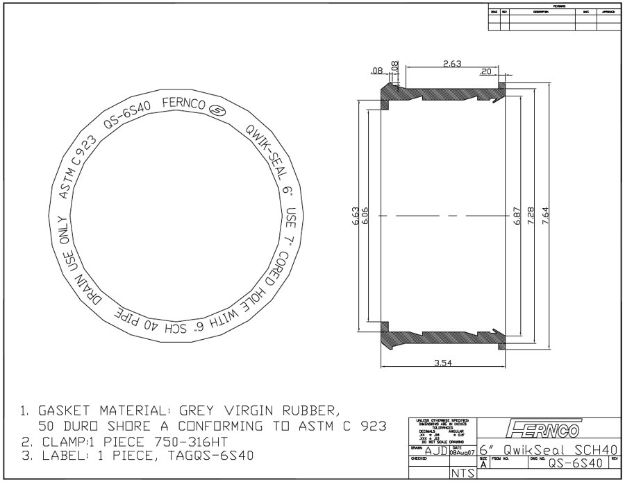 QwikSeal QS-6S40 dimensional drawing