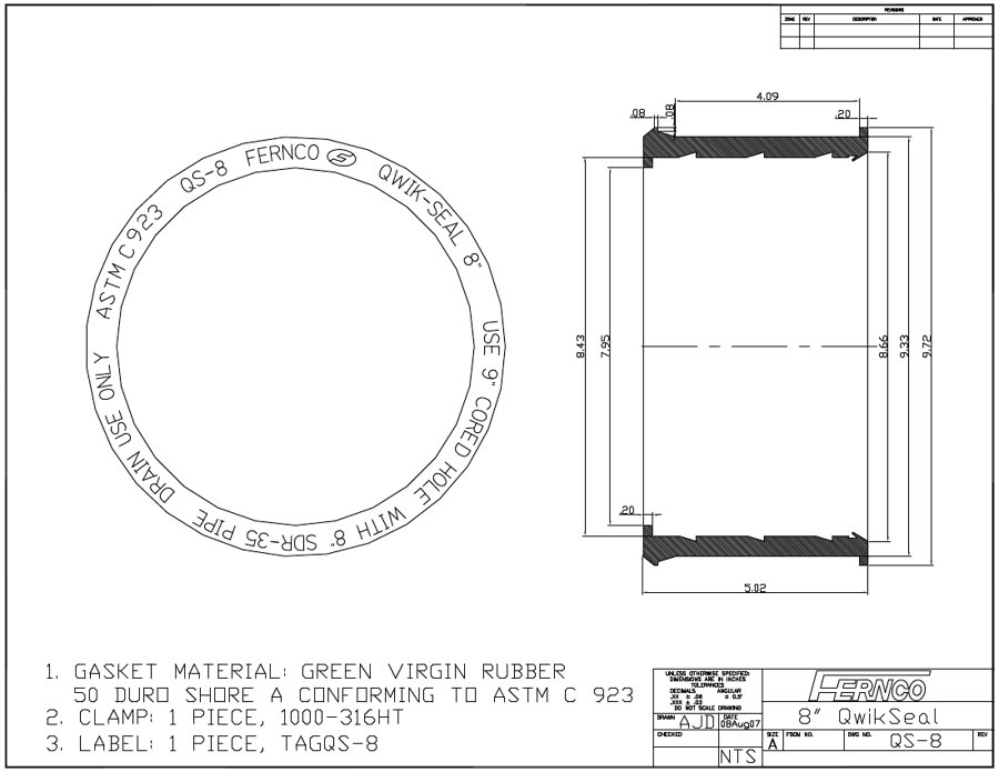 QwikSeal QS-8 dimensional drawing