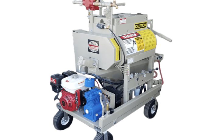Compact Strong-Seal mixer and pump on wheels
