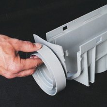 Sliding an End Outlet into the end of a StormDrain Plus channel