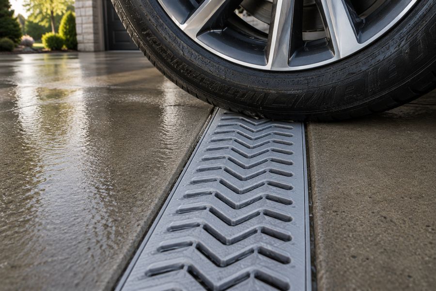 StormDrain Plus across a wet concrete driveway