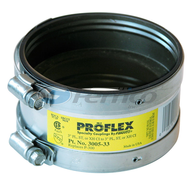 Proflex 2 in Neoprene Shielded Coupling DWV,Sewer and amp; Drain Mechanical Proflex 2 in Neoprene Shielded Coupling DWV,Sewer and amp; Drain Mechanical